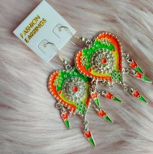 Vibrant hmong earrings